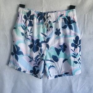 mens vintage summer swim‎ trunks shorts lined tropical print xxl 2x